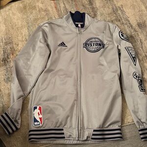 Adidas Detroit Pistons NBA jacket with conference/league patches.